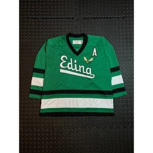 Vintage 80s Edina Hornets Minnesota Green Hockey Jersey